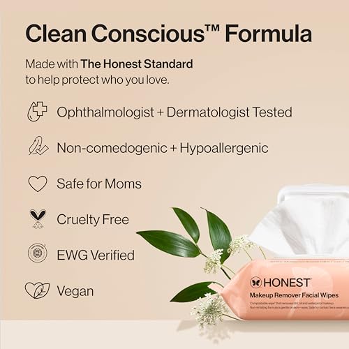 Honest Beauty Cleansing Makeup Remover Facial Wipes, Fragrance-Fr - Product Imagery