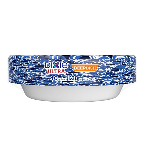 Dixie Ultra Deep Dish Paper Plates, 40 Count, 28 oz, Disposable - Product Imagery
