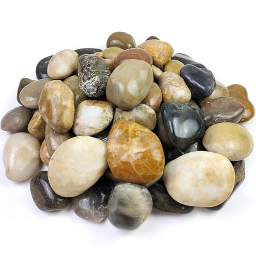 20lbs Large River Rocks for Landscaping 3 4 Mixed Color - YISZM Official Imagery - 1