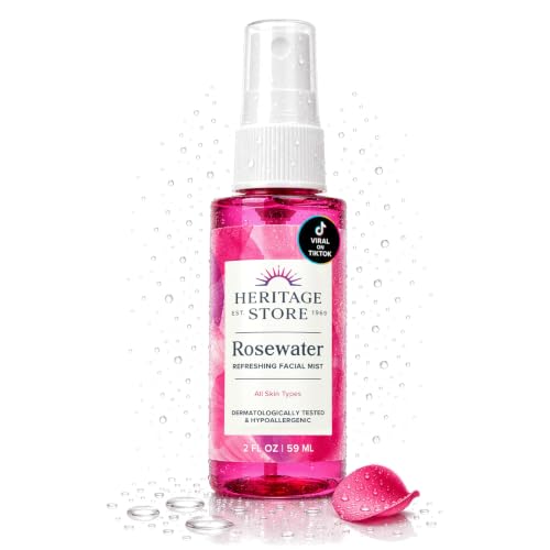 HERITAGE STORE Rosewater Facial Mist, Hydrating Face Spray, 2 fl oz - HERITAGE Official Product View 1