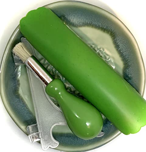 Premium Ceramic Garlic Grater Plate Set - Turquoise Mountain - Product Imagery
