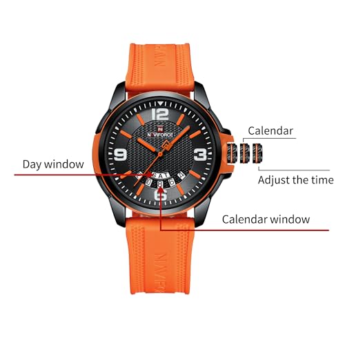NAVIFORCE Waterproof Watch for Men Women, Analog Auto Date - Product Imagery