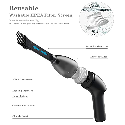 Mini Vacuum Cleaner-Rechargeable,Cordless,Desk Vacuum Cleaner - Product Imagery