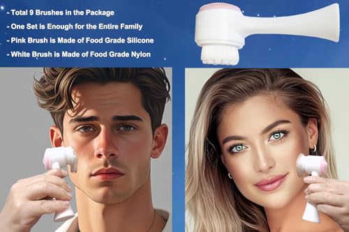 9-in-1 Face Scrubber Face Cleaning Brushes Super Soft Silicone - Product Imagery