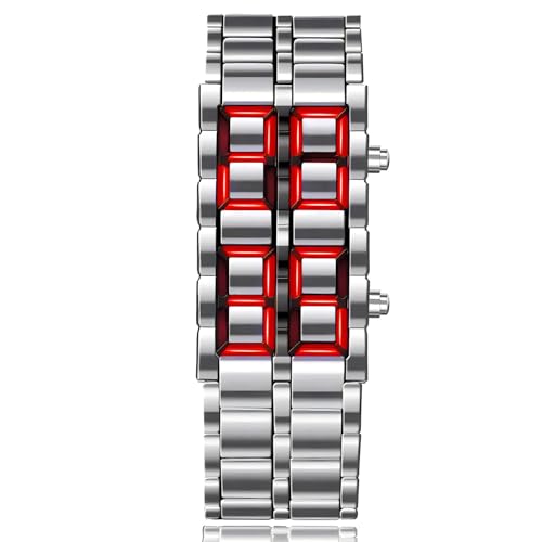 MASTOP Fashion Full Metal Digital Lava Wrist Watch Men LED - Product Imagery