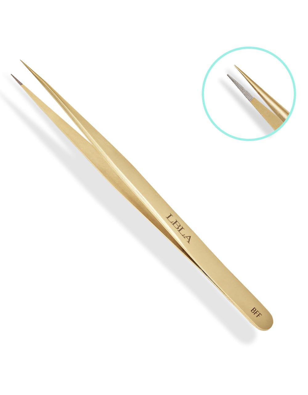 LBLA BFF Straight Isolation Tweezer Lashbox LA Gold Fiber - LBLA BEAUTY Official Imagery - 3