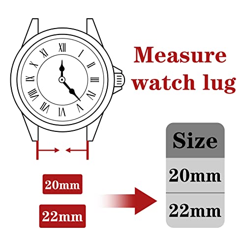 Meliya Metal Watch Bands, 20mm 22mm Quick Release Watch Strap, - Product Imagery