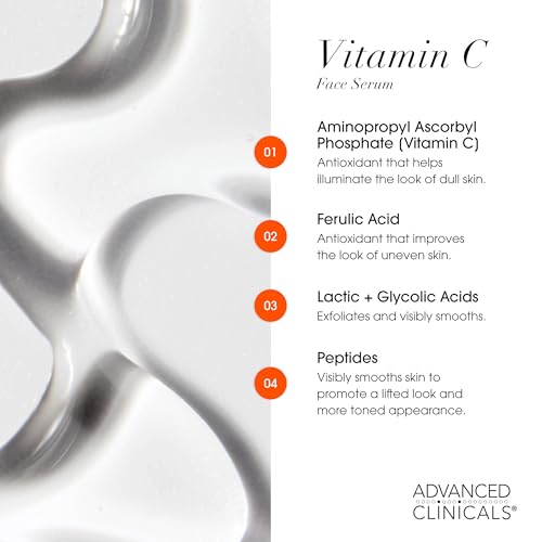 Advanced Clinicals Brightening Vitamin C Serum For Face With - Product Imagery