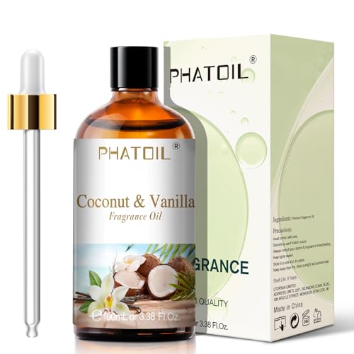 PHATOIL Coconut & Vanilla Fragrance Oil for Diffuser - Product Imagery