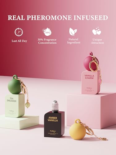 PUREU Amber Vanilla Pheromone Perfume Oil for Women, Long - Product Imagery