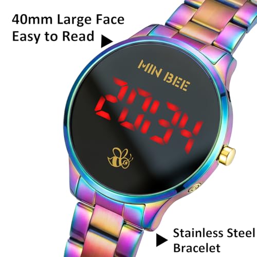 Rainbow Digital Watch for Women Men Nonsmart Large Face Wrist - Product Imagery