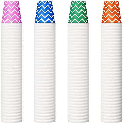 500 Pack 5oz Paper Cups, Multicolor Paper Disposable Cups, Small - Product Imagery