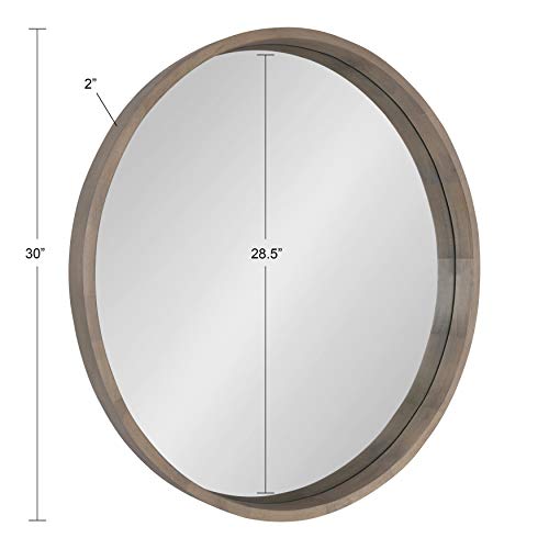 Kate and Laurel Hutton Round Decorative Wood Frame Wall Mirror, - Product Imagery