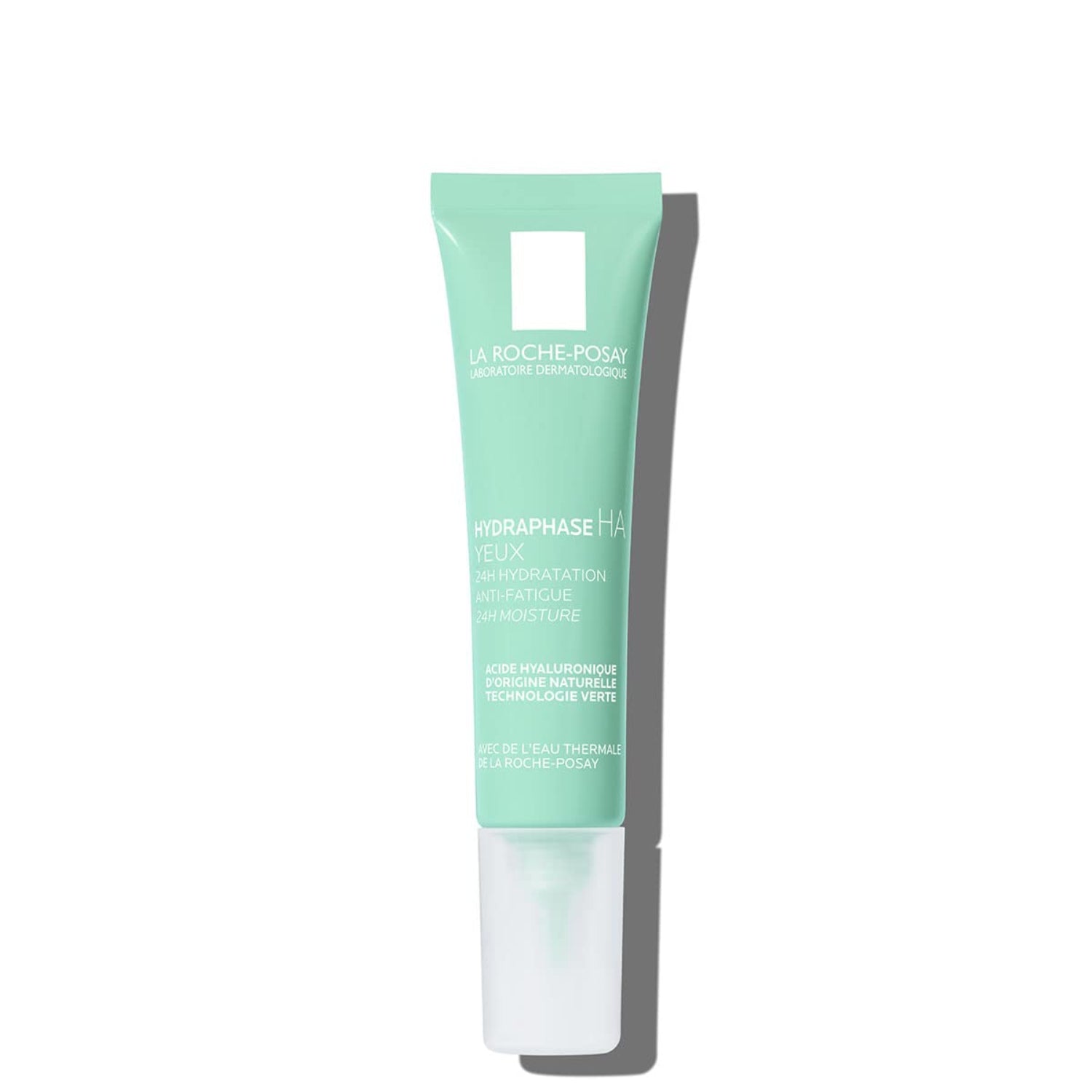 Elefair La Roche-Posay Hydraphase Intense Hyaluronic Acid Eyes cream in a 0.5 fl oz container, designed to reduce under-eye puffiness.