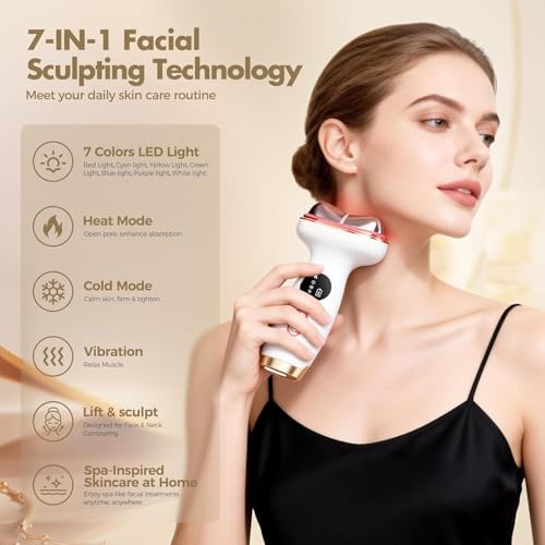 Upgraded Hot & Cold Dual Mode Face and Neck Beauty Massager, 7 - Product Imagery