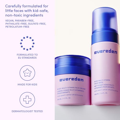 Evereden Kids Multi-Vitamin Face Wash & Cream Set, Vegan, Melon, - Product Imagery