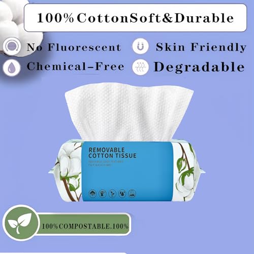 Disposable Face Towel 100 Count, Soft Cotton Clean Skin Face - Product Imagery
