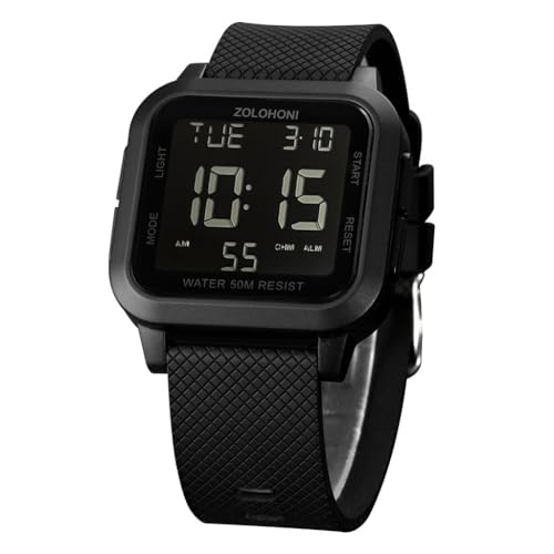 Mens Digital Watches for Men Waterproof Large Square Wrist Watch - Product Imagery