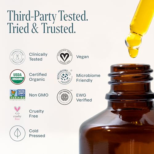 Cliganic Organic Jojoba Oil, 100% Cold Pressed for Face, Hair & - Product Imagery