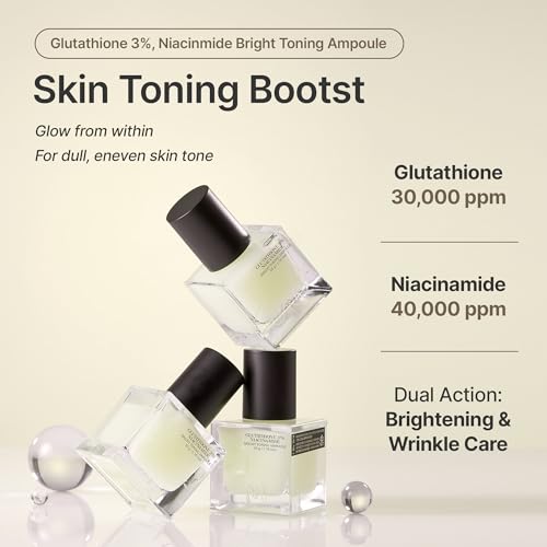 Bright Glow Glutathione Ampoule, Brightening Face Serum with - Product Imagery