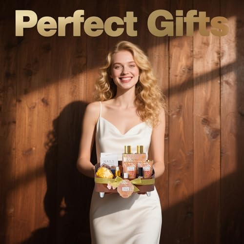Spa Gift Basket for Women, Coconut Vanilla Bath and Body Set - Product Imagery