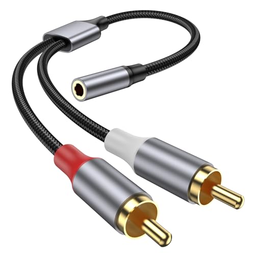 KAYQINHO 3.5mm Female to 2 RCA Male Cable, 10inch RCA to 3.5mm Fe by KAYQINHO - Angle View 1