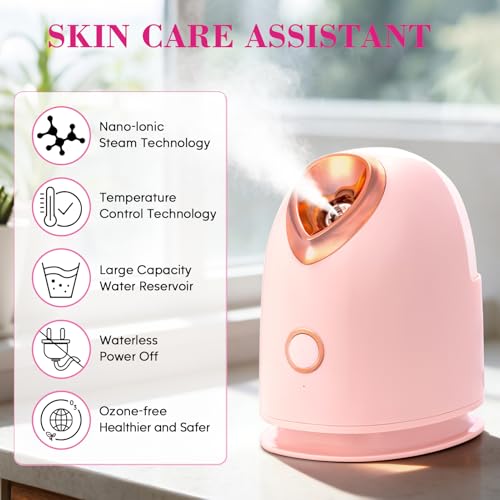 Facial Steamer Spa Kit with 17 Skin Care Tools, Nano Ionic Face - Product Imagery