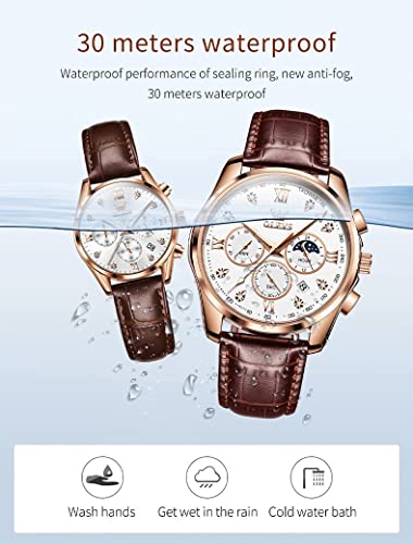 OLEVS Valentines Couple Pair Watches His and Her Couple Set - Product Imagery