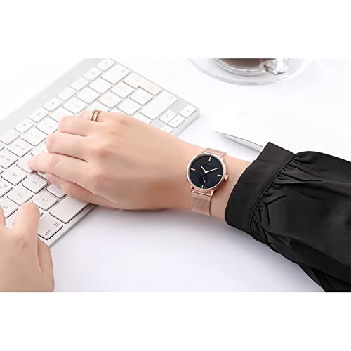 SENRUD Simple Couples Watches Stainless Steel Mesh Strap Pair - Product Imagery