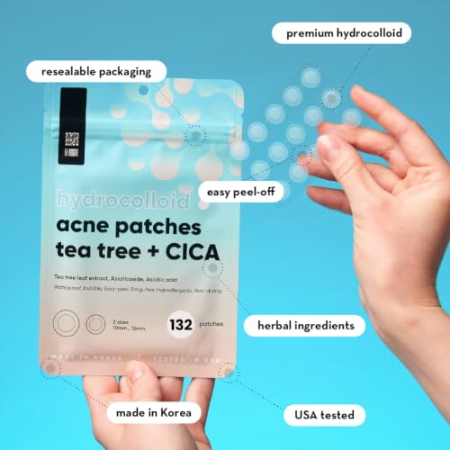 Korean Pimple Patches for Face (132 Dots) - Hydrocolloid Acne - Product Imagery