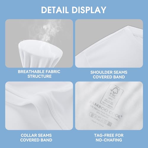 BAMBOO COOL Men's Undershirts Moisture Wicking Crewneck T Shirts - Product Imagery