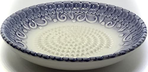 Premium Ceramic Garlic Grater Plate Set - Purple Embossed - Product Imagery