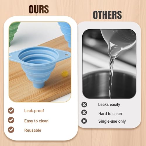 Kitchen Funnel Set, 2026 New Food Grade Silicone Collapsible - Product Imagery