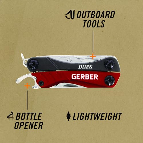 Gerber Dime 12-in-1 Mini Multitool Pliers, Pocket Knife, Bottle - Product Imagery