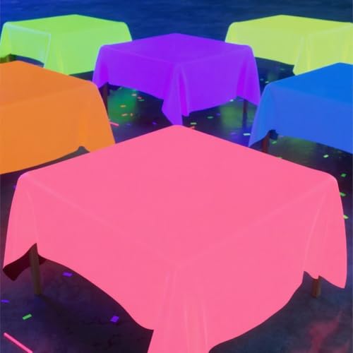 Glow in The Dark Party Supplies，6Packs Glow Party Table Covers - Product Imagery