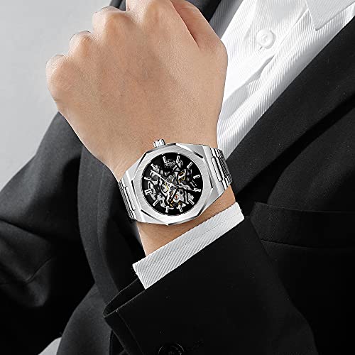 Tiong Men's Mechanical Watches,Luxury Skeleton Automatic Watch - Product Imagery