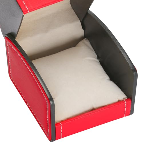 Luxury Single Watch Gift Box with Removable Pillow, PU Leather - Product Imagery