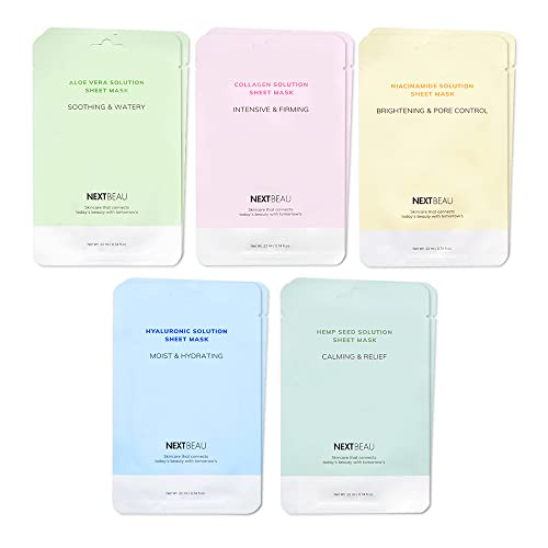Solution Sheet Mask Variety Pack, 10 Count (5 Types x 2 Sheets), - Product Imagery