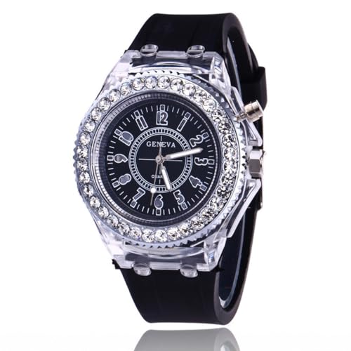 Silicone Bling Women Men Watch LED Luminous Colorful Lights - Product Imagery