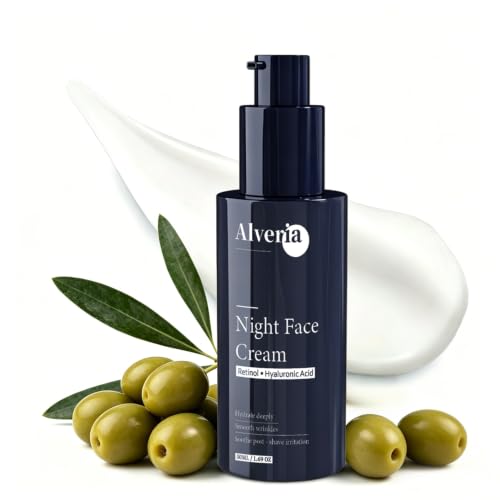 Night Cream for Men with Retinol Hyaluronic Acid Anti Aging - Alveria Official Imagery - 1