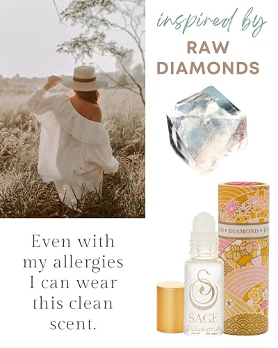 Sage Diamond Lily Rain White Musk Sandalwood Perfume Oil Roll-On - Product Imagery