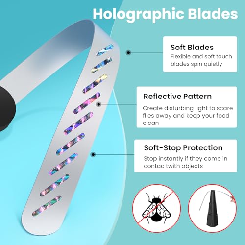 Fly Fans for Tables, Fly Fan Outdoor Indoor Keep Flies Away, - Product Imagery