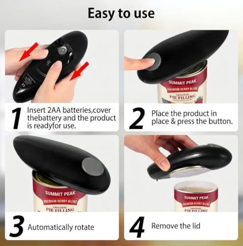 Electric Can Opener, One-Touch Automatic Handheld Can - Product Imagery