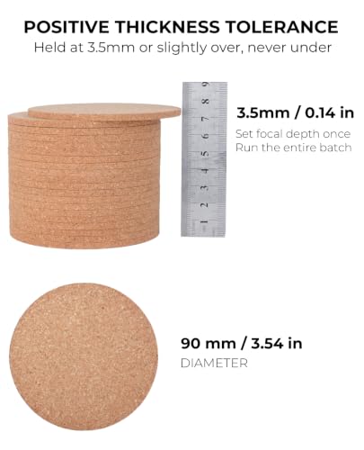 Faithful Panda Cork Coaster Blanks for Laser Engraving 100 Pack - Product Imagery