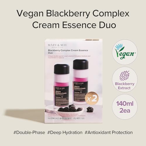 Mary&May Blackberry Dual-Phase Milky Cream Essence Duo, 9.46 oz - Product Imagery