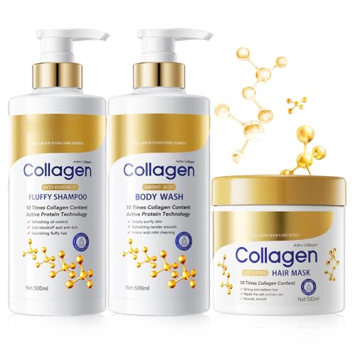 3 Piece Shampoo Body Wash Hair Mask Set Collagen - LXTTDABEN Official Imagery - 1