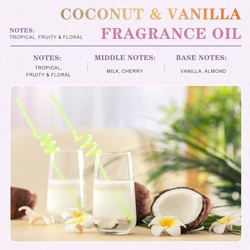 EUQEE 100ML/3.38 Fl Oz Coconut & Vanilla Fragrance Oil with - Product Imagery