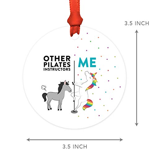 Funny Round Metal White Elephant Christmas Ornament Gag Gift, - Product Imagery
