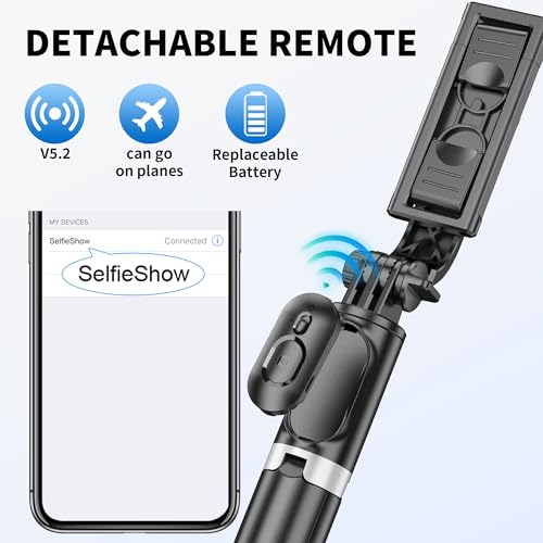 Selfie Stick Tripod, All in One Extendable & Portable iPhone - Product Imagery