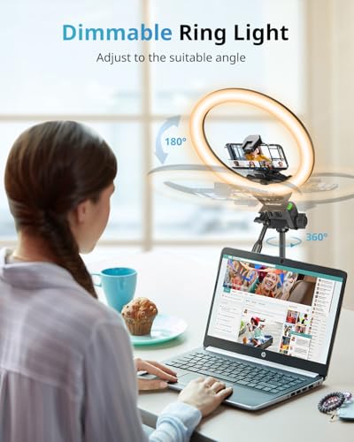 UBeesize 12'' LED RGB Ring Light with 62'' Tripod Stand, Selfie - Product Imagery